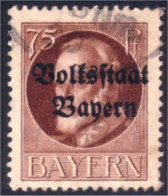 438 Bayern Official 75 Pf Dark Brown (GES-41) - Afgestempeld