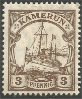 449 German Colonies Kamerun 3 Pf Voilier Sailing Ship MH * Neuf (GEC-16) - Cameroun