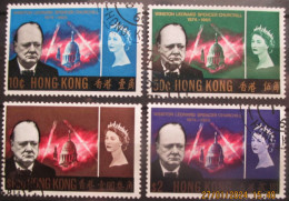 HONG KONG. ~ 1966 ~ S.G. NUMBERS 218 - 221. ~ SIR WINSTON CHURCHILL. ~ VFU #03822 - Usados