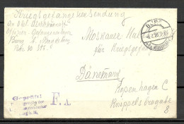 Deutschland Germany WWI 1916 Kriegsgefangenensendung Offizier-Gefangenenlager Burg B. Magdeburg Geprüft - Prigionieri