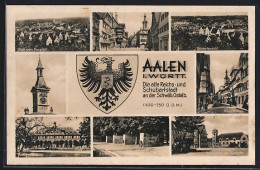 AK Aalen I. Württ., Hauptstrasse, Bohlschule Und Turnhalle  - Aalen