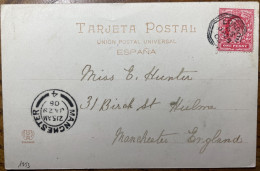 GREAT-BRITAIN -1906 "LONDON" Fancy Octogonal Date Stamp(type1b - Lower Case B) On PPC Addressed To Manchester - Storia Postale