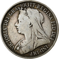 Grande-Bretagne, Victoria, Couronne, 1896, British Royal Mint, Argent, TB - M. 1 Crown