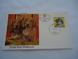 AUSTRIA  FDC 1966 ANIMALS DOG DOGS - Chiens