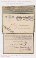 Lot 3 Documents  "Agence Belge De Renseignement Pour Les Prisonniers De Guerre" En Franchise Oblit. BRUXELLES 1915 & 191 - Prigionieri