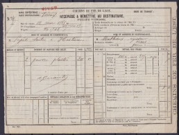 Bordereau (Chemins De Fer De L'Est) Daté 12 Mars 1868 Pour L'envoi De 2 Paniers De Plantes De HASTIERE à VIREUX - Griffe - Nord Belge