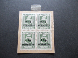 Österreich 1933 Winterhilfe Michel Nr.563 Als 4er Block Auf Briefstück Gestempelt Wien 56 - Usados