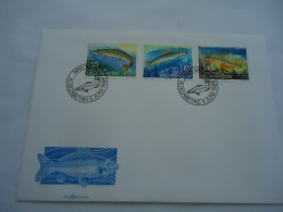 LIECHTENSTEIN FDC   COVER   FISH FISHES 1989 - Poissons