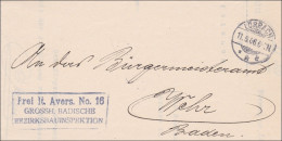 Grossherzogliche Badische Bezirksbauinspektion 1906 Von Lörrach Nach Wehr/Baden - Storia Postale