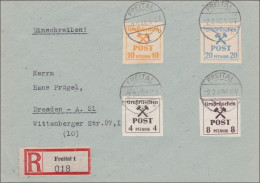 Lokalausgaben: Einschreiben Freital 1948 Nach Dresden - Otros & Sin Clasificación