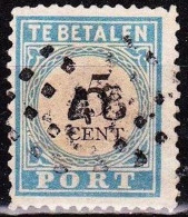 1881-1887 Portzegels Lichtblauw / Zwart Cijfer : 5 Cent NVPH  P 6 B III Met Puntstempel 48 (Harderwijk) - Postage Due