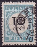 1881-1887 Portzegels Lichtblauw / Zwart Cijfer : 10 Cent Kamtanding 12½ Type II NVPH  P 7 D II Kleinrondstempel VELP GLD - Postage Due