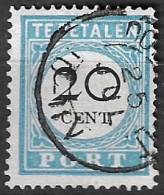 1881-1887 Portzegels Lichtblauw / Zwart Cijfer : 20 Cent NVPH  P 10 A III - Postage Due