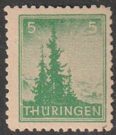 SBZ- Thüringen 1945, Mi. Nr. 94 AX Bw, Freimarke: 5 Pfg. Tannen Im Thüringer Wald.  **/MNH - Usati