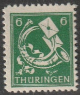 SBZ- Thüringen 1945, Mi. Nr. 95 AX Ax, Freimarke: 6 Pfg. Posthorn Und Brief.  **/MNH - Usati