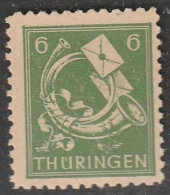 SBZ- Thüringen 1945, Mi. Nr. 95 AX Cw, Freimarke: 6 Pfg. Posthorn Und Brief.  **/MNH - Usati