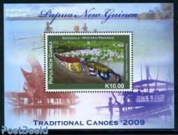 Papua New Guinea 2009 Tradional Canoes S/s, Mint NH, Transport - Ships And Boats - Ships