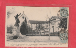 639. LONS-LE-SAUNIER . LE SEMINAIRE ET LE PALAIS DE JUSTICE - STATUE DE ROUGET DE L'ISLE . DOUBLE-AFFR SUR RECTO LE 6-3- - Lons Le Saunier