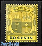 Mauritius 1902 50c, WM Crown-CA, Stamp Out Of Set, Unused (hinged), History - Transport - Coat Of Arms - Ships And Boats - Ships