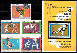 CUBA 1970, SPORT, CENTRAL AMERICAN AND CARIBBEAN GAMES, COMPLETE, MNH SERIES With BLOCK In GOOD QUALITY, *** - Nuovi