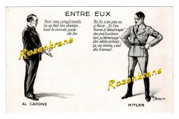 2ème Guerre Mondiale WW2 Propagande Caricature Anti Adolf Hitler Al Capone Illustrateur Paul Barbier WWII 1939-1945 - War 1939-45