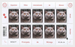 Monaco 2024 International Cat Show Sheetlet MNH - Blocks & Sheetlets