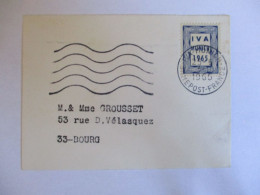 Enveloppe Mignonette Vignette Expérimentale IVA MUNICH 1965 Essai Tri Du Courrier - Proefdrukken, , Niet-uitgegeven, Experimentele Vignetten
