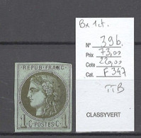 France - Yvert 39b - 1c Olive - Bordeaux Report 2 - 1870 Bordeaux Printing