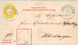 HANOVRE HANNOVER 1857 - Entier Enveloppe / Ganzsache Umschlag U 4A Göttingen Nach Altenbergen - 3 SGr Georg V - Hanover