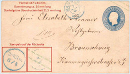 HANOVRE HANNOVER 1861 - Entier Enveloppe / Ganzsache Umschlag U 9II Hamburg Nach Braunschweig - 2 Gr Georg V - Hanover