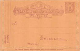 HANSA DRESDEN - Privatpost Stadtpost Ganzsache / Entier / Stationery (*) - 3pf Bienenkorb / Ruche Abeille Hive Bee - Postes Privées & Locales