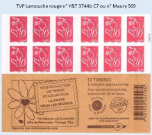 FRANCE - Carnet TVP Lamouche Rouge - YT 3744b C7 / Maury 569 - Modern : 1959-…