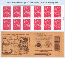 FRANCE - Carnet TVP Lamouche Rouge - YT 3744b C6 / Maury 566 - Modern : 1959-…