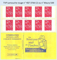 FRANCE - Carnet TVP Lamouche Rouge - YT 3744 C2 / Maury 549 - Modernos : 1959-…