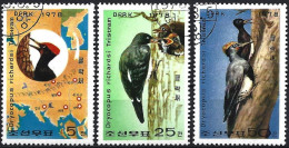 North Korea 1978 - Mi 1790/93/94 - YT 1502/05/06 ( Bird : Tristan Woodpecker ) - Piciformes (pájaros Carpinteros)