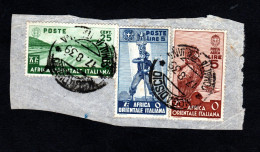 SOMALIA ITALIANA, FRAMMENTO 1939, SASS. AOI 7+18+A9, MOGADISCIO - Somalia