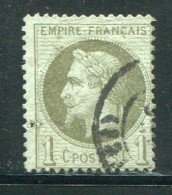 FRANCE- Y&T N°25- Oblitéré (1 Petit Trou) - 1863-1870 Napoléon III Con Laureles