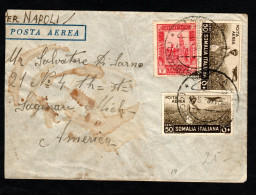 ETIOPIA OCC. ITALIANA, BUSTA 1941, SASS. 225+A18 SOMALIA, GIMMA X SAGINAW, USA - Ethiopie