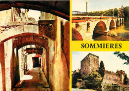 GARD SOMMIERES VIEILLE RUE PITTORESQUE LE PONT ET L'HORLOGE CHATEAU DE VILLEVIEILLE (scan Recto-verso) KEVREN0492 - Sommières