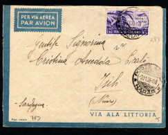 ETIOPIA OCC. ITALIANA, BUSTA 1938, SASS. 22 PA SOMALIA, HARAR X ISIFI, NUORO - Etiopía
