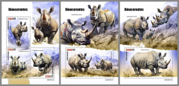 GUINEA-BISSAU 2023 MNH Rhinoceros Nashörner M/S+2S/S - IMPERFORATED - DHQ2427 - Rhinozerosse