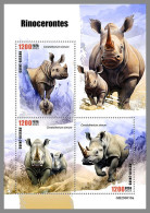 GUINEA-BISSAU 2023 MNH Rhinoceros Nashörner M/S - IMPERFORATED - DHQ2427 - Rhinozerosse