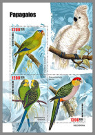 GUINEA-BISSAU 2023 MNH Parrots Papageien M/S - IMPERFORATED - DHQ2427 - Papegaaien, Parkieten