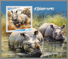 SIERRA LEONE 2023 MNH Rhinoceros Nashörner S/S - IMPERFORATED - DHQ2427 - Rhinozerosse