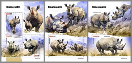 GUINEA-BISSAU 2023 MNH Rhinoceros Nashörner M/S+2S/S - OFFICIAL ISSUE - DHQ2427 - Rhinozerosse
