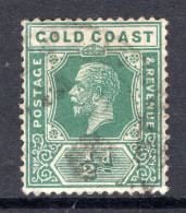 Gold Coast 1921-24 KGV - Wmk. Script CA - ½d Green Used (SG 86) - Gold Coast (...-1957)