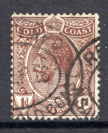 Gold Coast 1921-24 KGV - Wmk. Script CA - 1d Chocolate-brown Used (SG 87) - Gold Coast (...-1957)