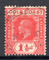 Gold Coast 1921-24 KGV - Wmk. Script CA - 1½d Red Used (SG 88) - Gold Coast (...-1957)