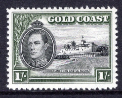 Gold Coast 1938-43 KGVI Definitives -p.11½ X 12 - 1/- Black & Olive HM (SG 128) - Gold Coast (...-1957)