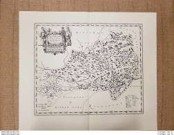 Carta Geografica Quangsi Imperii Sinarum Decimatertia Cina 1655 J.Blaeu Ristampa - Geographische Kaarten